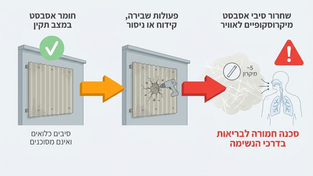 נוצר על ידי מודל בינה מלאכותית Gemini Pro צוות מקצועי של היחידה לפינוי אסבסט מבצע בדיקה עם ציוד מגן