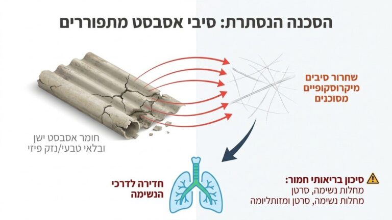 גג אסבסט ישן במבנה תעשייה בנתניה