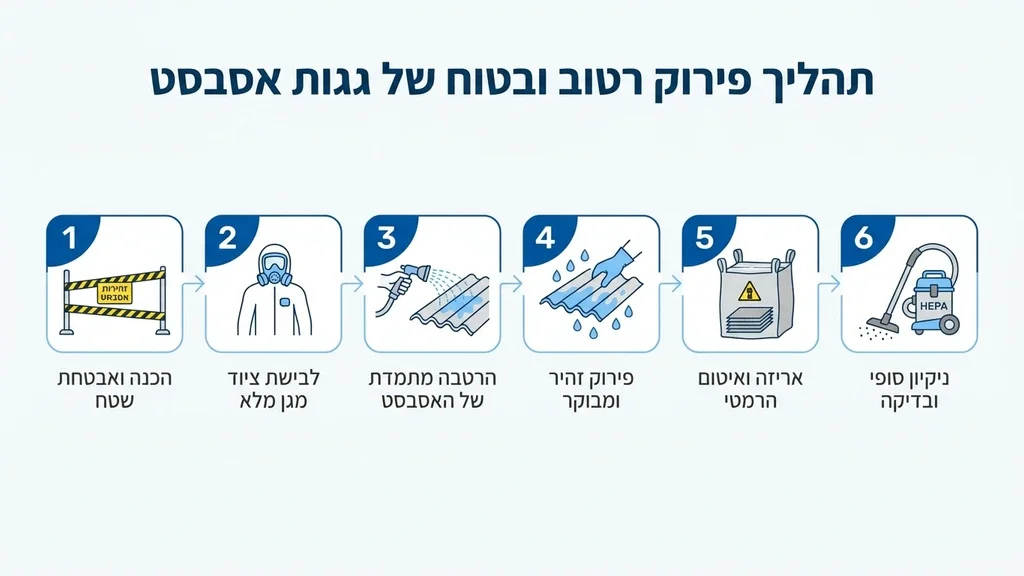 נוצר על ידי מודל בינה מלאכותית Gemini Pro צוות היחידה לפינוי אסבסט מבצע פירוק רטוב ובטוח