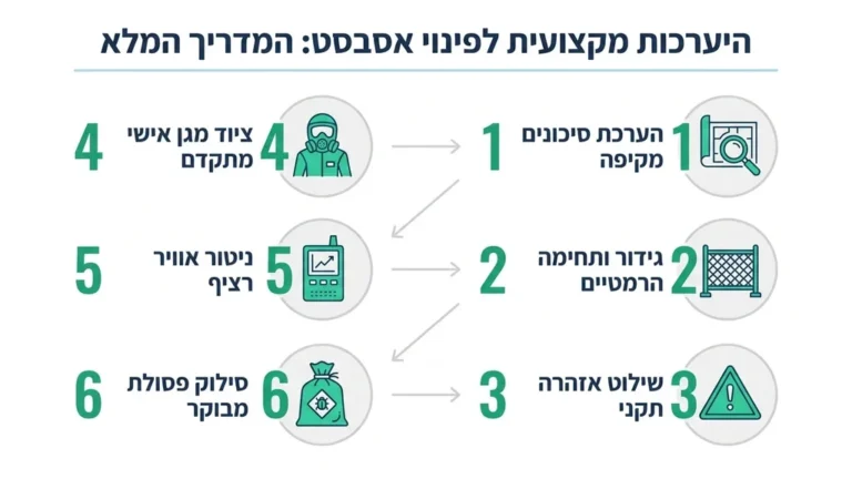 אתר עבודה מגודר ומשולט בראשון לציון המיועד להסרת חומרים מסוכנים