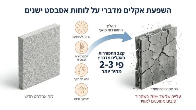 מבנה ישן באילת עם גג מתפורר הדורש פינוי מקצועי