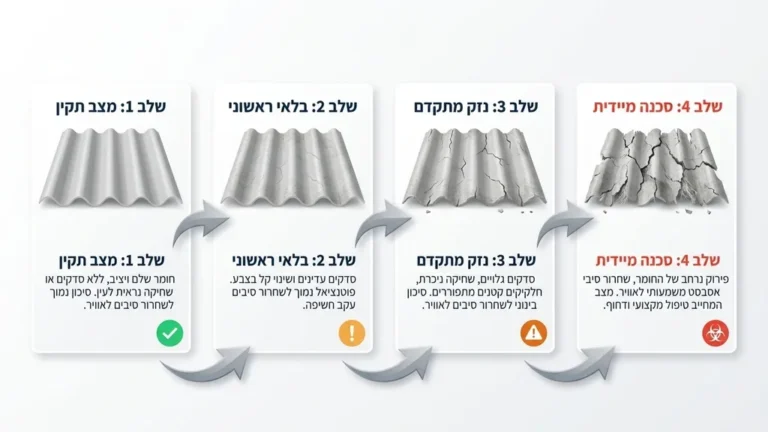 מבנה ישן עם גג אסבסט בבת ים