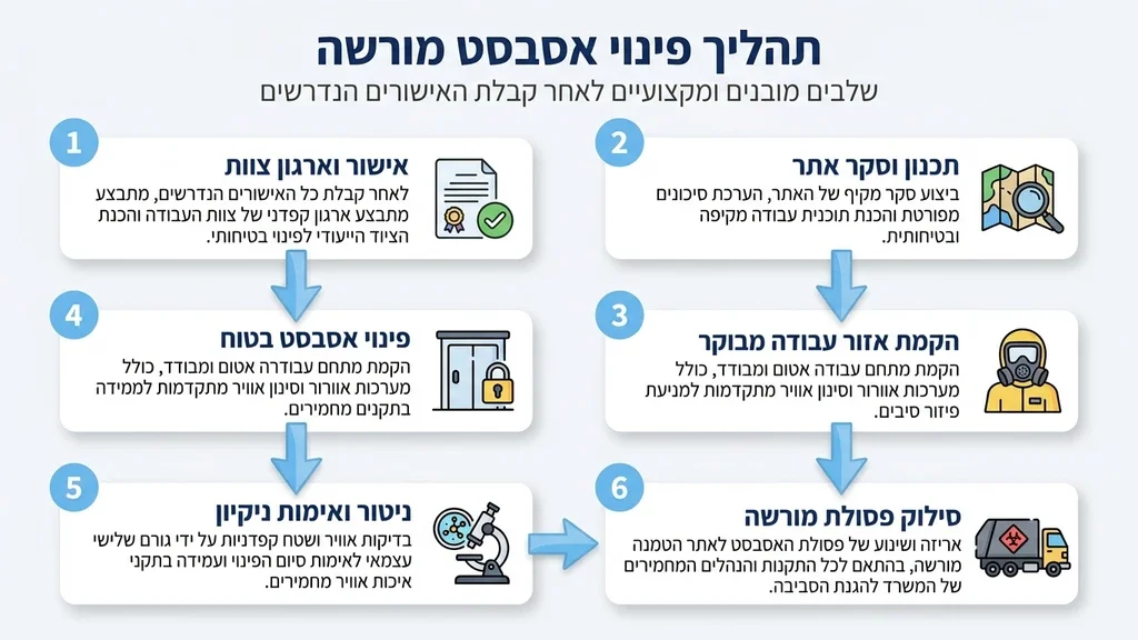 נוצר על ידי מודל בינה מלאכותית Gemini Pro צוות מקצועי של היחידה לפינוי אסבסט בוחן תוכניות עבודה בשטח