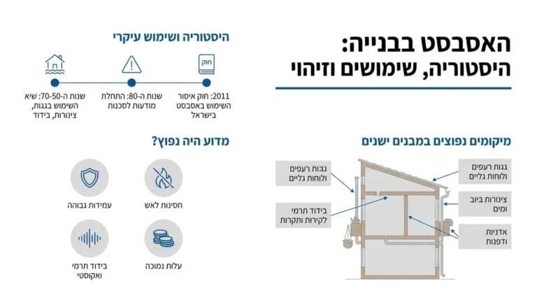 גג אסבסט ישן ומתפורר במבנה תעשייתי ברמת השרון
