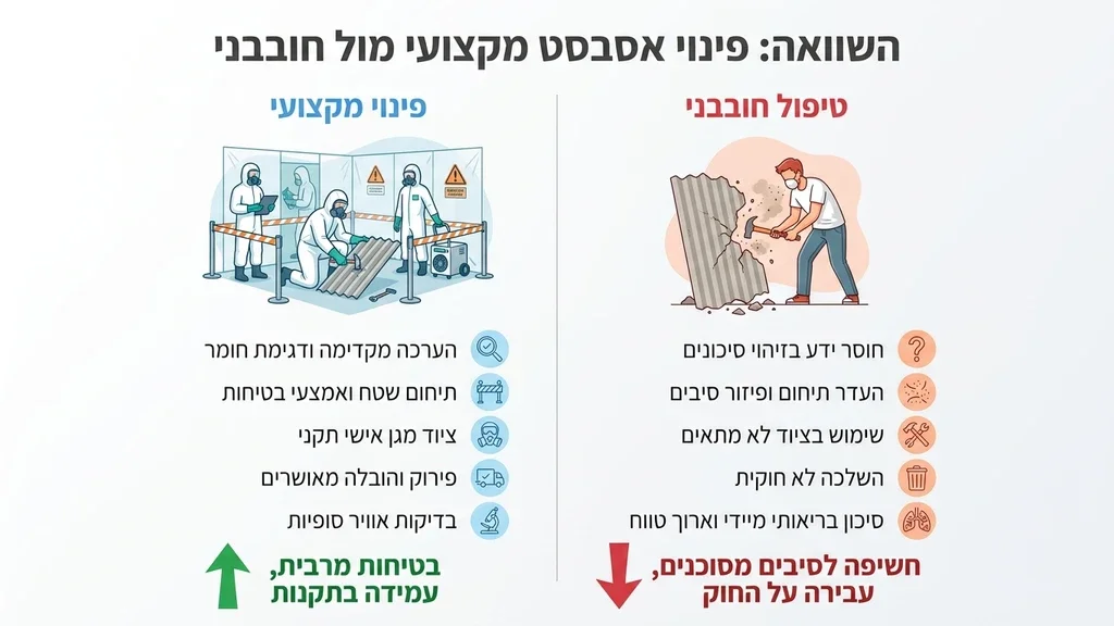 נוצר על ידי מודל בינה מלאכותית Gemini Pro צוות מקצועי של היחידה לפינוי אסבסט בעבודה עם ציוד מגן מלא