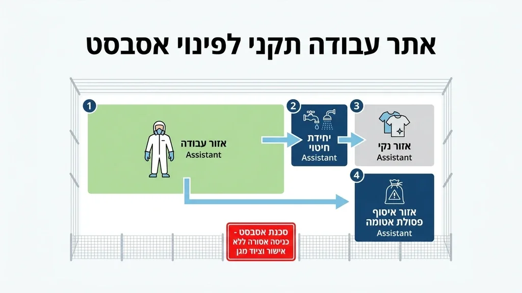 נוצר על ידי מודל בינה מלאכותית Gemini Pro אתר עבודות פינוי מגודר ובטוח לפי תקנות המשרד להגנת הסביבה