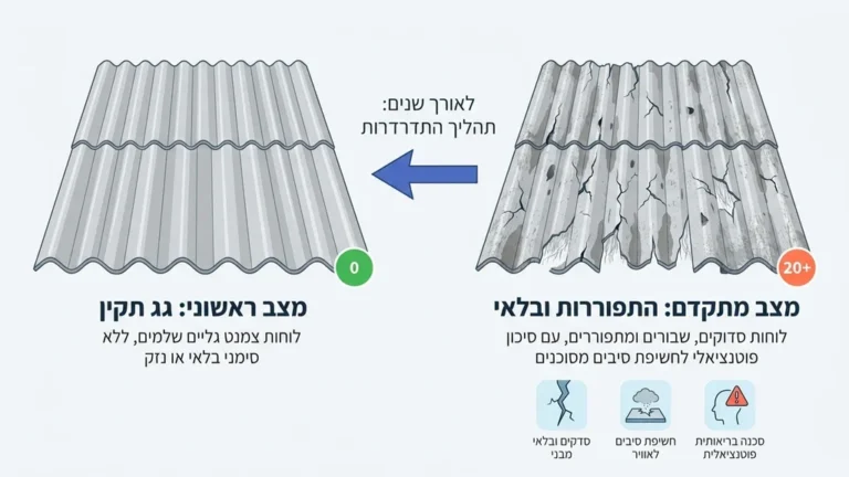 מבנה חקלאי ישן בזכרון יעקב עם גג אסבסט