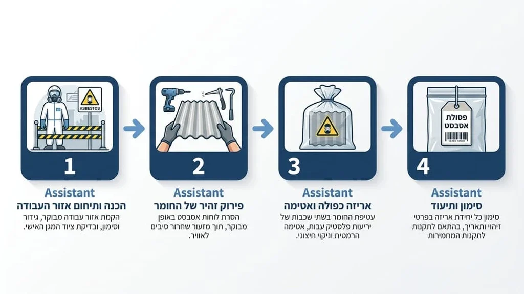 צוות מקצועי מפרק ואורז לוחות אסבסט