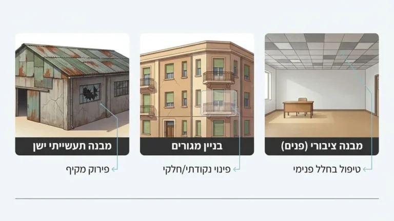 מבנה תעשייתי לפני תהליך שיפוץ וחידוש